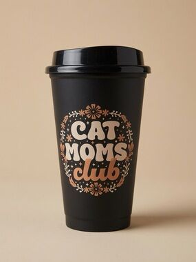 NWT CatLadyBox Cat Moms Club Travel Mug/Coffee Tumbler